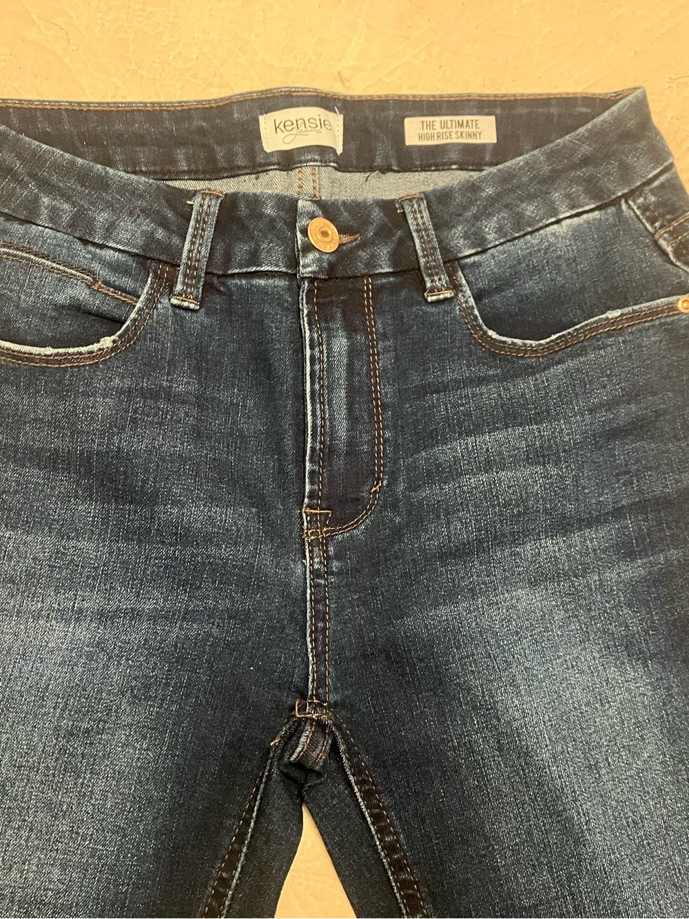 Kensie High-Rise Skinny Jeans in Dark Blue Wash